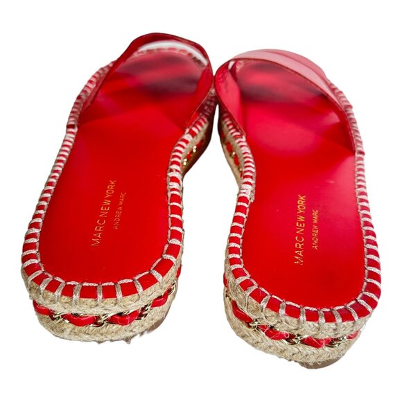 Marc New York Andrew Marc Maggie Red Espadrille Sandal Size 11 - Picture 3 of 9